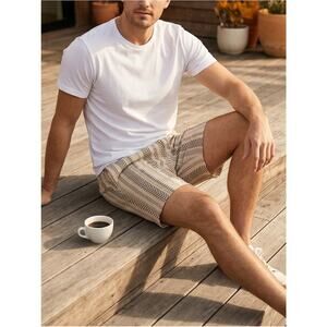 Fleece Factory Men's Patterned Beige Shorts